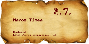Maros Tímea névjegykártya